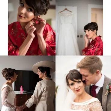 Bridal morning collage — getting ready moments