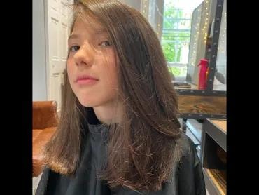 Fresh brunette layers — after cut